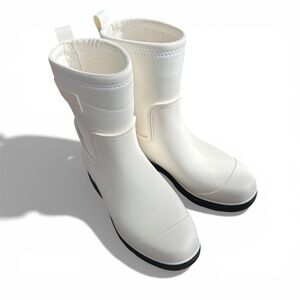 UGG Droplet Mid Rain Boots UGGplush Lined Waterproof in White size 7